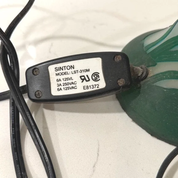 Table Lamp Mushroom‎ Frosted Glass Dragonfly Floral Art Deco VTG Galle Style 16" - Picture 6 of 6